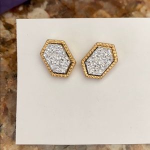 Druzy Earrings Silver and Goldtone